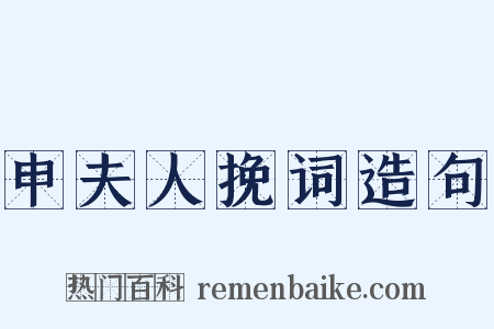 申夫人挽词造句是什么意思的图片